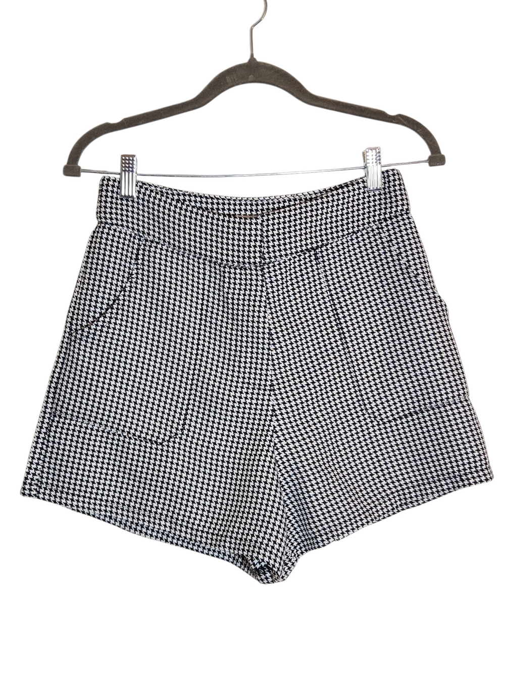 TCEC Black and White Houndstooth High Waist Shorts Size Medium